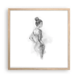 Pôster com moldura de carvalho claro - Linda como uma pintura - 50x50 cm