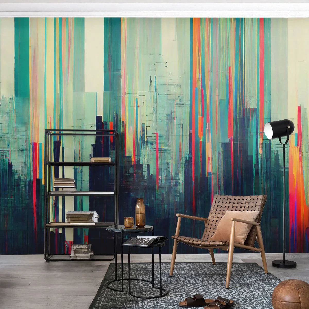 Papel de Parede Premium Sand - Cidade futurista - Abstração, Tecnologia, Cidade - 200x140 cm