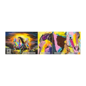 Amostra de Papel de Parede Standard Eco - Imersos no arco-íris - Animais, Cavalos, Liberdade - 100x30 cm
