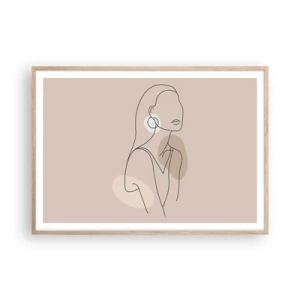 Pôster com moldura de carvalho claro - Um ícone da feminilidade - 100x70 cm