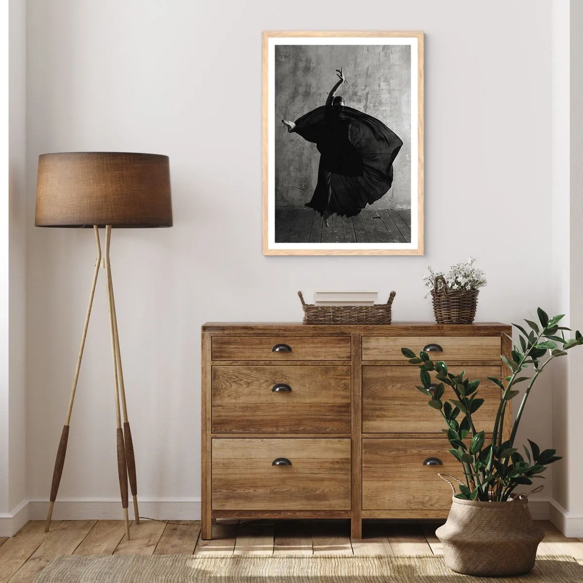 Pôster com moldura de carvalho claro - Cheio de paixão - 40x50 cm