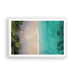 Pôster em moldura branca - Praia do paraíso - 91x61 cm