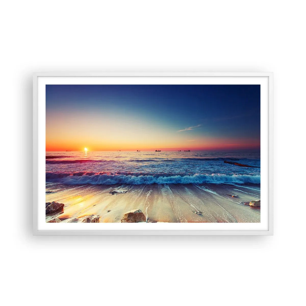 Pôster em moldura branca - E além do horizonte? - 91x61 cm