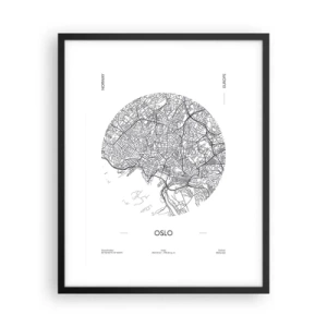 Pôster com moldura preta - Anatomia de Oslo - 40x50 cm