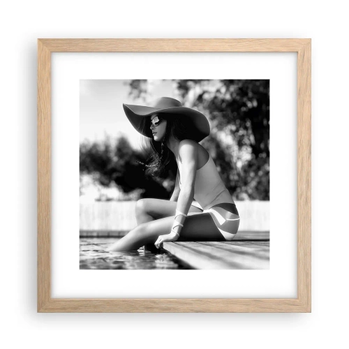 Pôster com moldura de carvalho claro - Sonho de verão - 30x30 cm