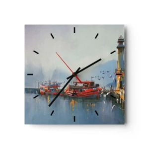Relógio de parede - Relógio em vidro - No fim do mundo - 30x30 cm