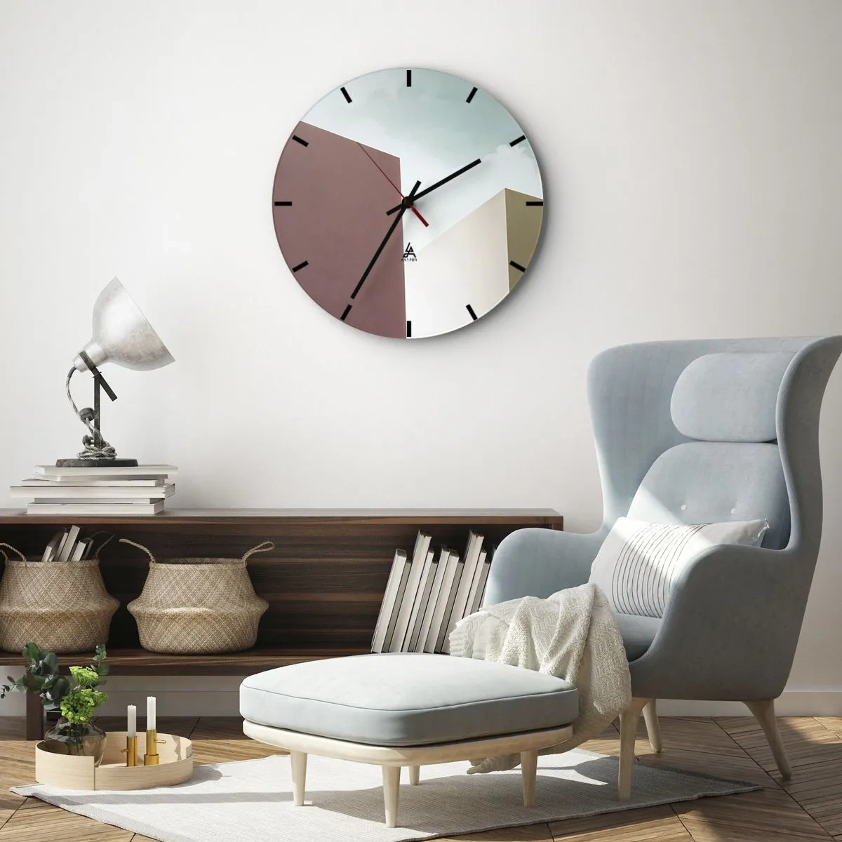 Relógio de parede - Relógio em vidro - A geometria de um verão ensolarado - 40x40 cm