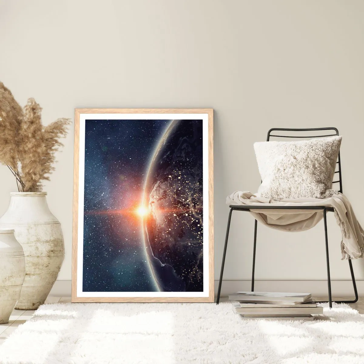 Pôster com moldura de carvalho claro - Numa nova perspetiva - 61x91 cm