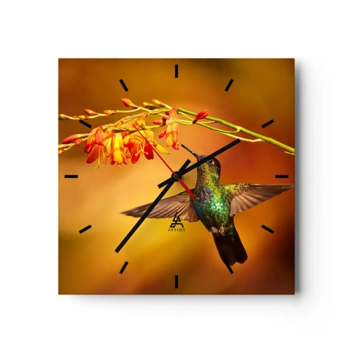 Relógio de parede - Relógio em vidro - Mensageiro Maia da Luz - 40x40 cm