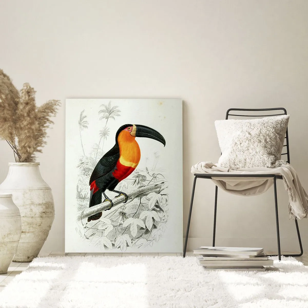 Quadro em vidro - Cores dos pássaros - 80x120 cm