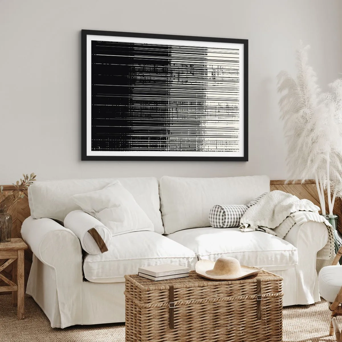 Pôster com moldura preta - Ondas e vibrações - 70x50 cm