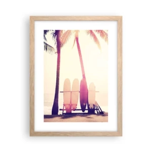 Pôster com moldura de carvalho claro - Vai ser um grande dia - 30x40 cm