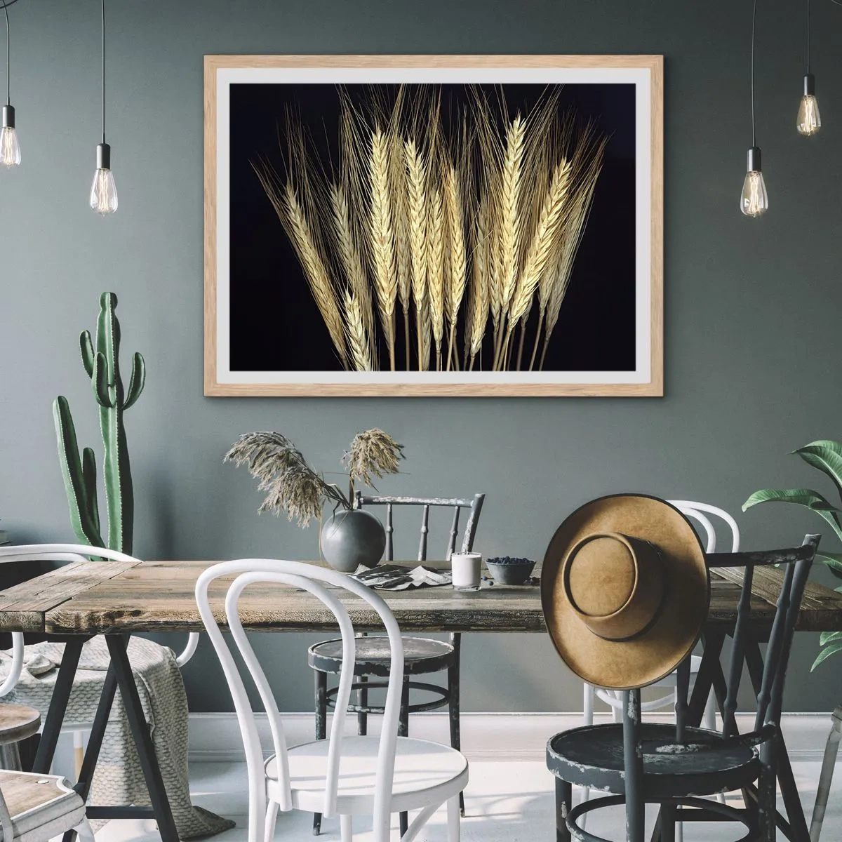 Pôster com moldura de carvalho claro - Magia rústica - 91x61 cm