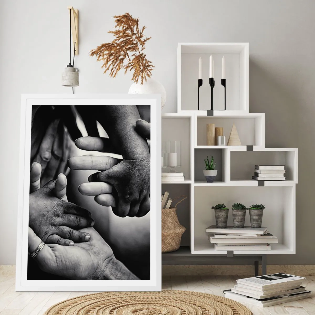 Pôster em moldura branca - Ser humano - 50x70 cm