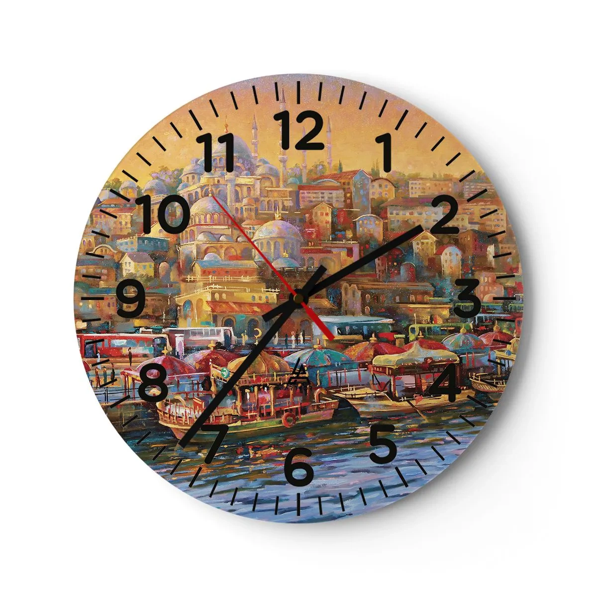 Relógio de parede - Relógio em vidro - Conto de Istambul - 30x30 cm
