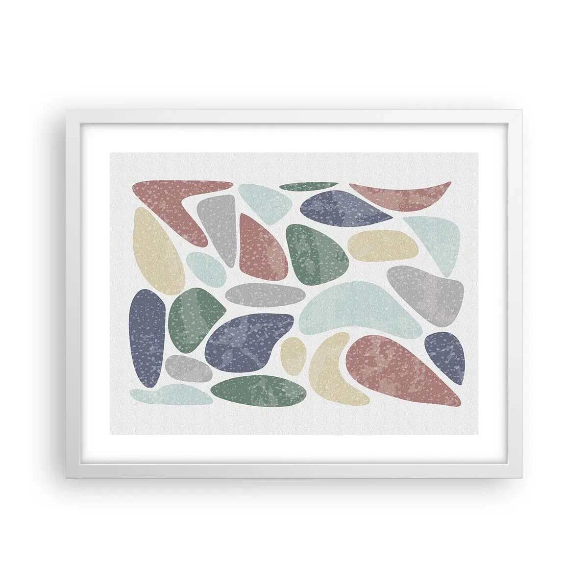 Pôster em moldura branca - Um mosaico de cores em pó - 50x40 cm