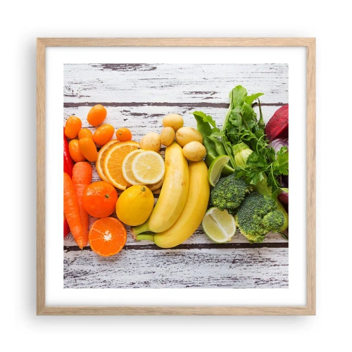 Pôster com moldura de carvalho claro - Não é suficiente? - 50x50 cm