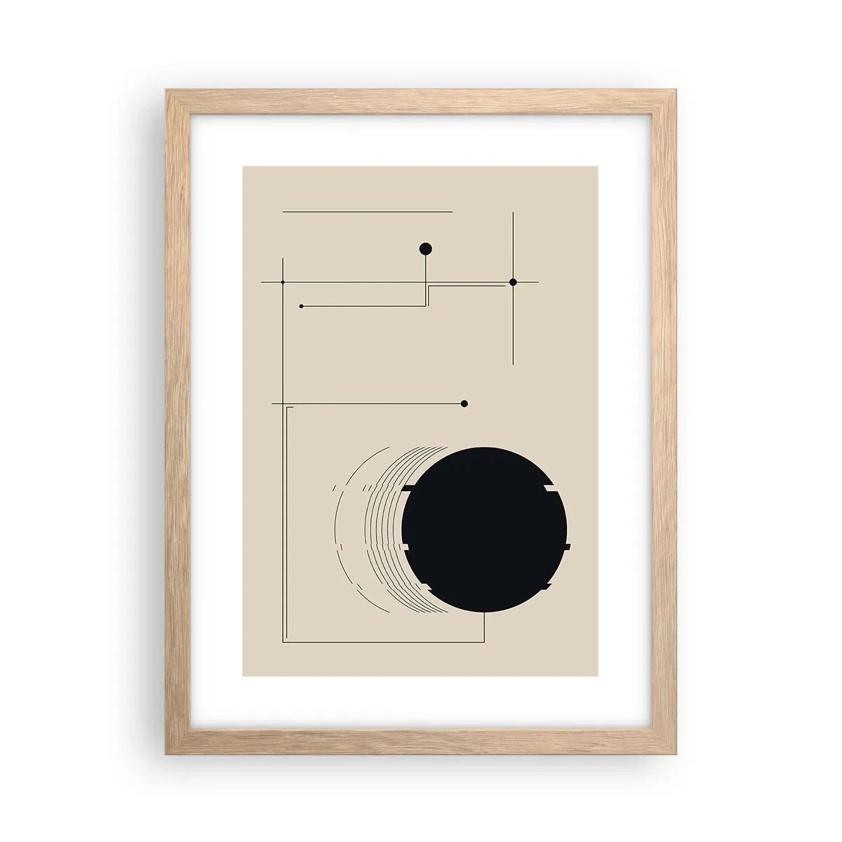 Pôster com moldura de carvalho claro - Composição flexível e dinâmica - 30x40 cm