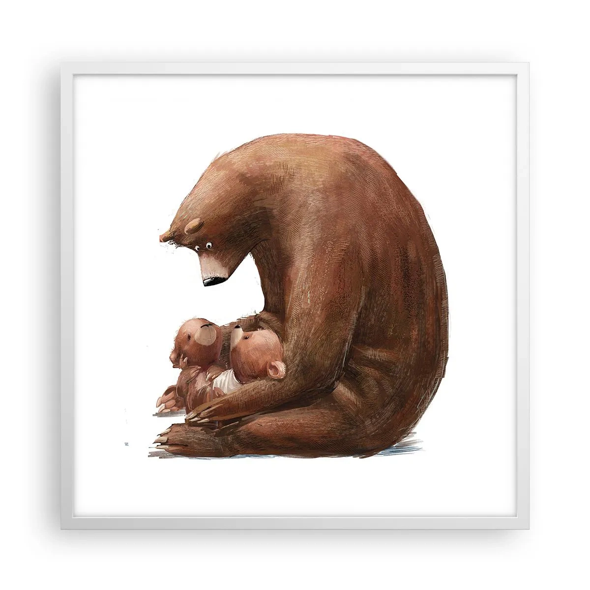 Pôster em moldura branca - Doces sonhos, crianças - 60x60 cm