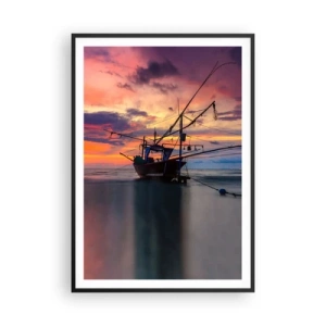 Pôster com moldura preta - Noite exótica - 70x100 cm