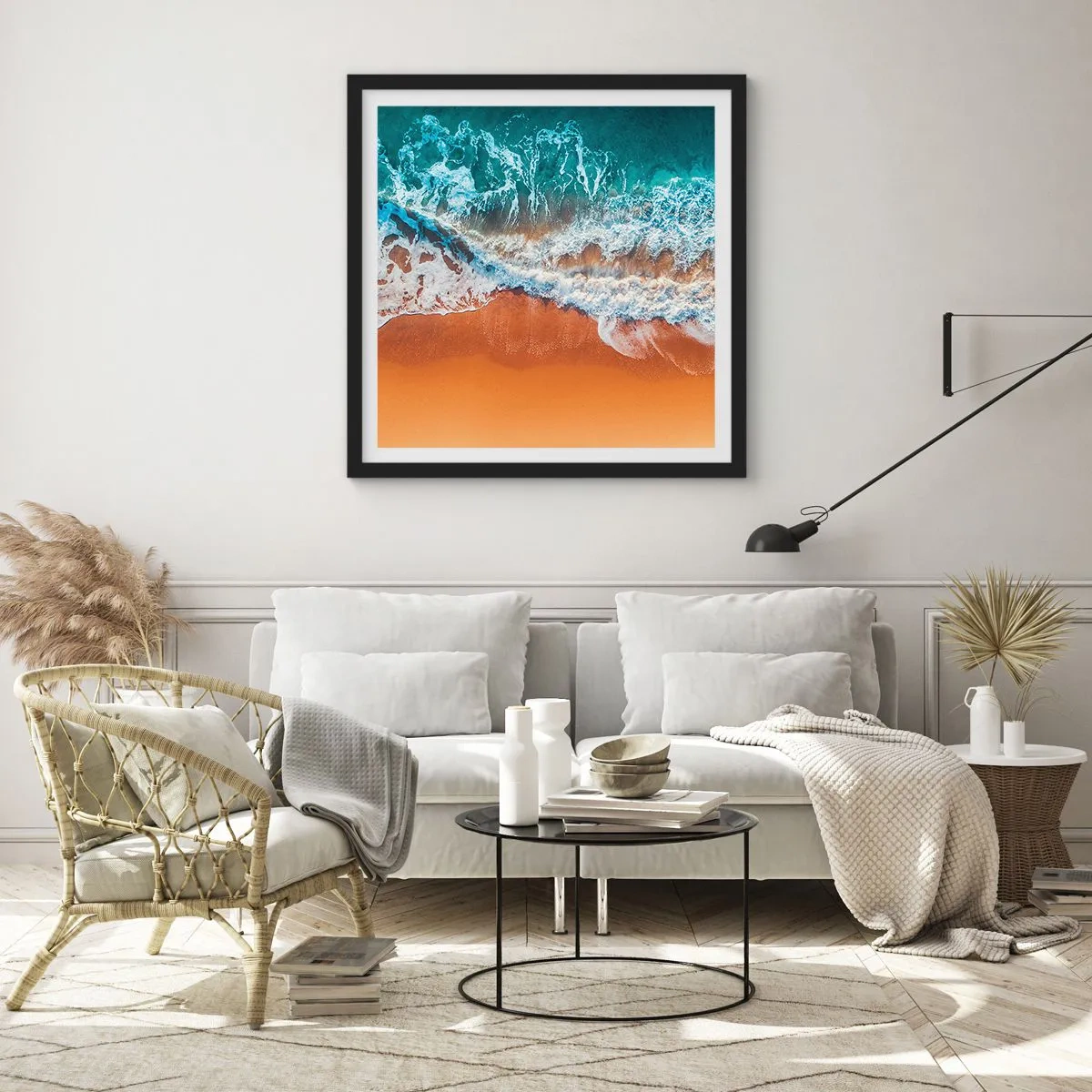 Pôster com moldura preta - Sempre em par - 40x40 cm