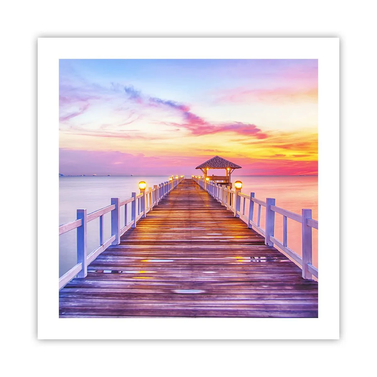 Pôster - O silêncio lilás-dourado da noite - 50x50 cm