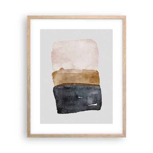 Pôster com moldura de carvalho claro - Composição das cores da terra - 40x50 cm