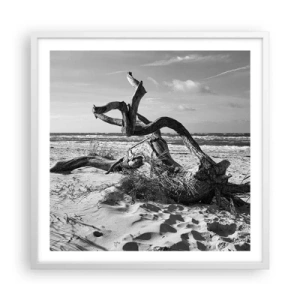 Pôster em moldura branca - Escultura do mar - 60x60 cm
