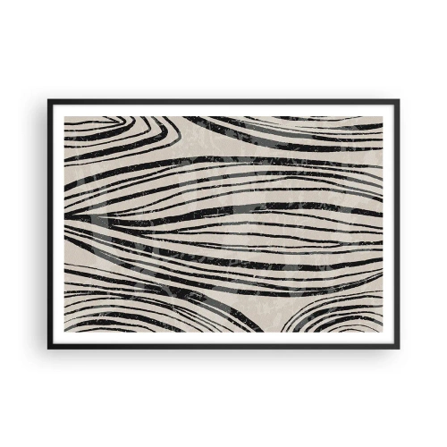 Pôster com moldura preta - Piscina em linha - 100x70 cm
