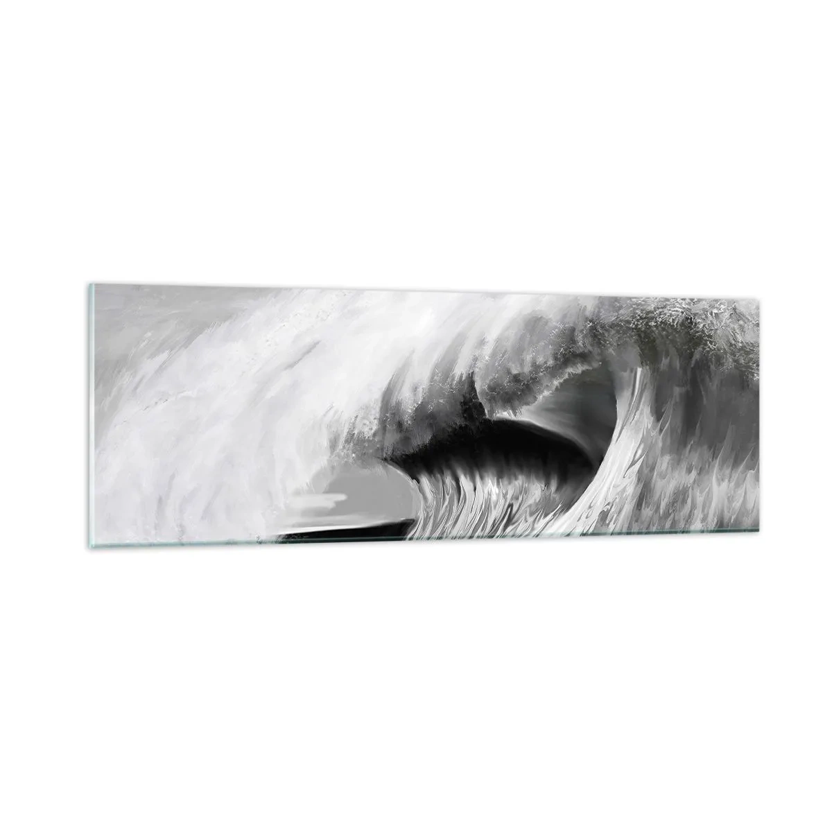 Quadro em vidro - A ira do oceano - 90x30 cm