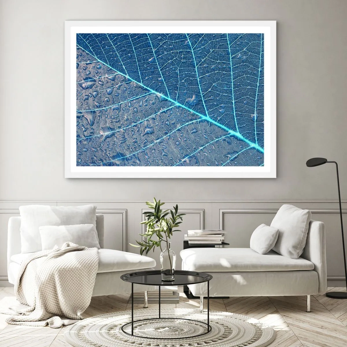 Pôster em moldura branca - A vida em azul - 40x30 cm