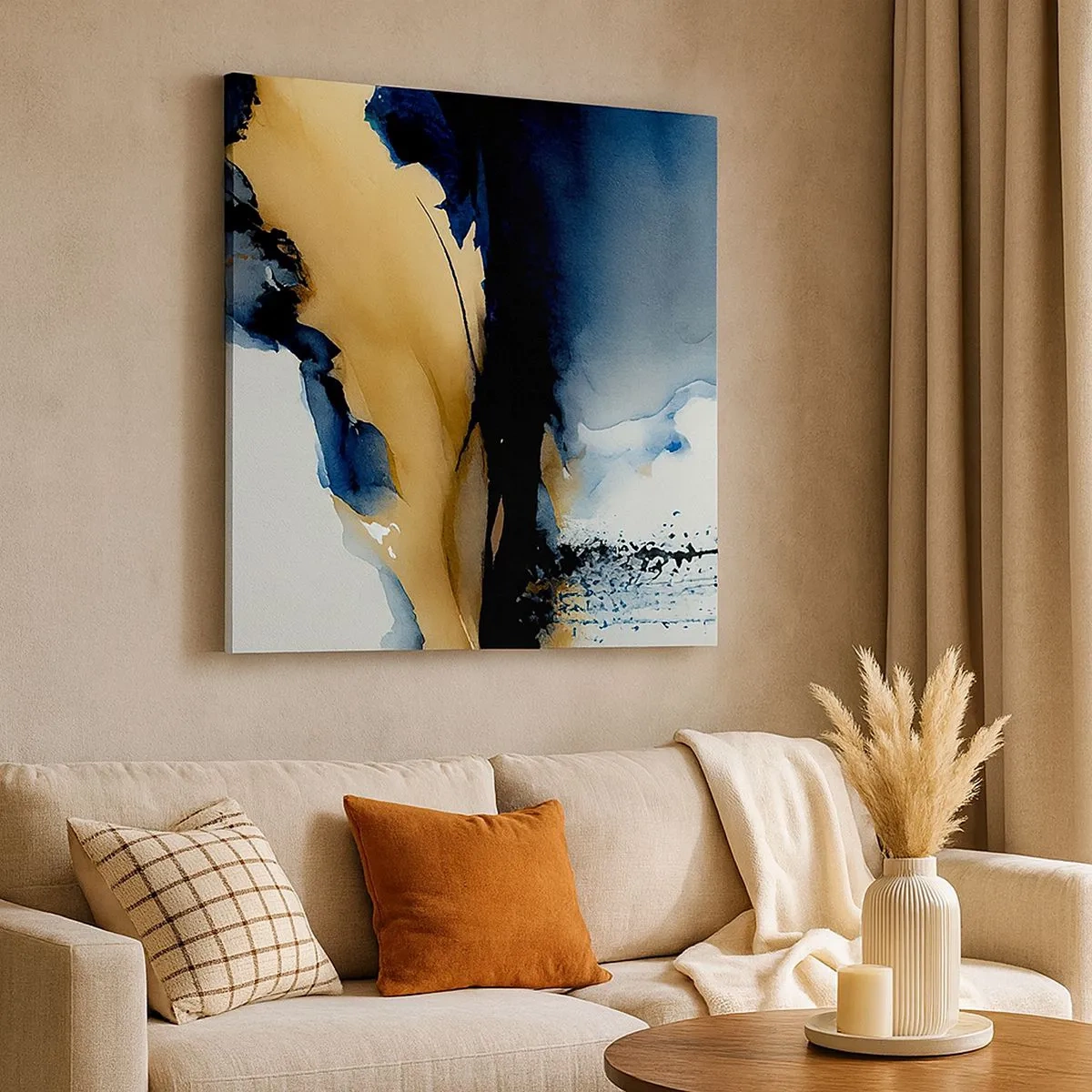 Quadro em tela - Atrás da cortina - 30x30 cm