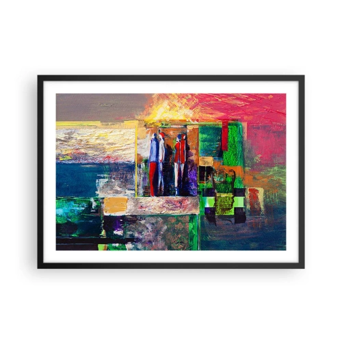 Pôster com moldura preta - Relacionamentos e emoções - 70x50 cm