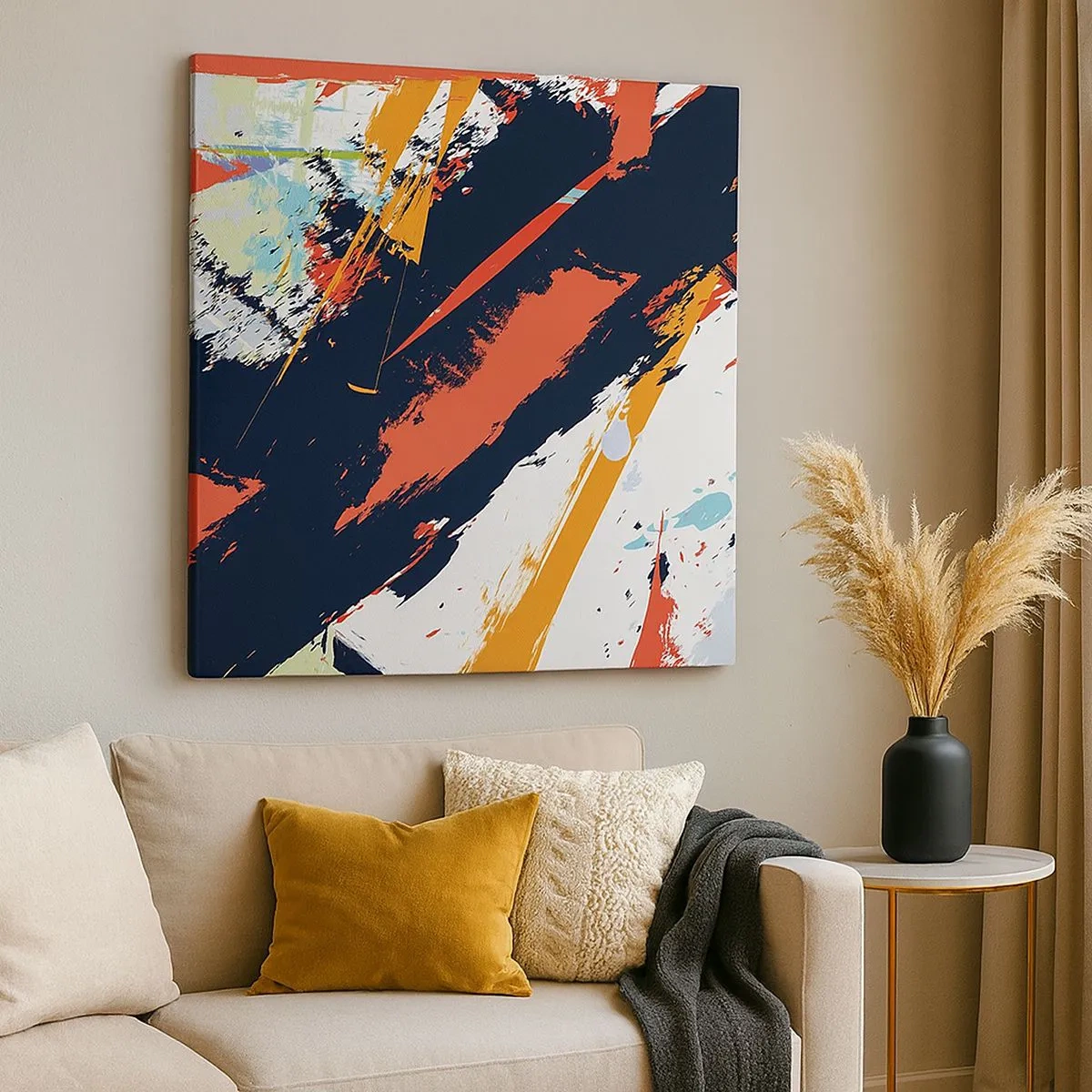 Quadro em tela - Composição dinâmica - 30x30 cm