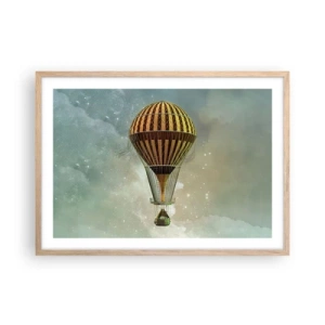 Pôster com moldura de carvalho claro - Voos pioneiros - 70x50 cm