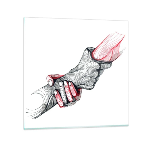 Quadro em vidro - Está em boas mãos - 60x60 cm