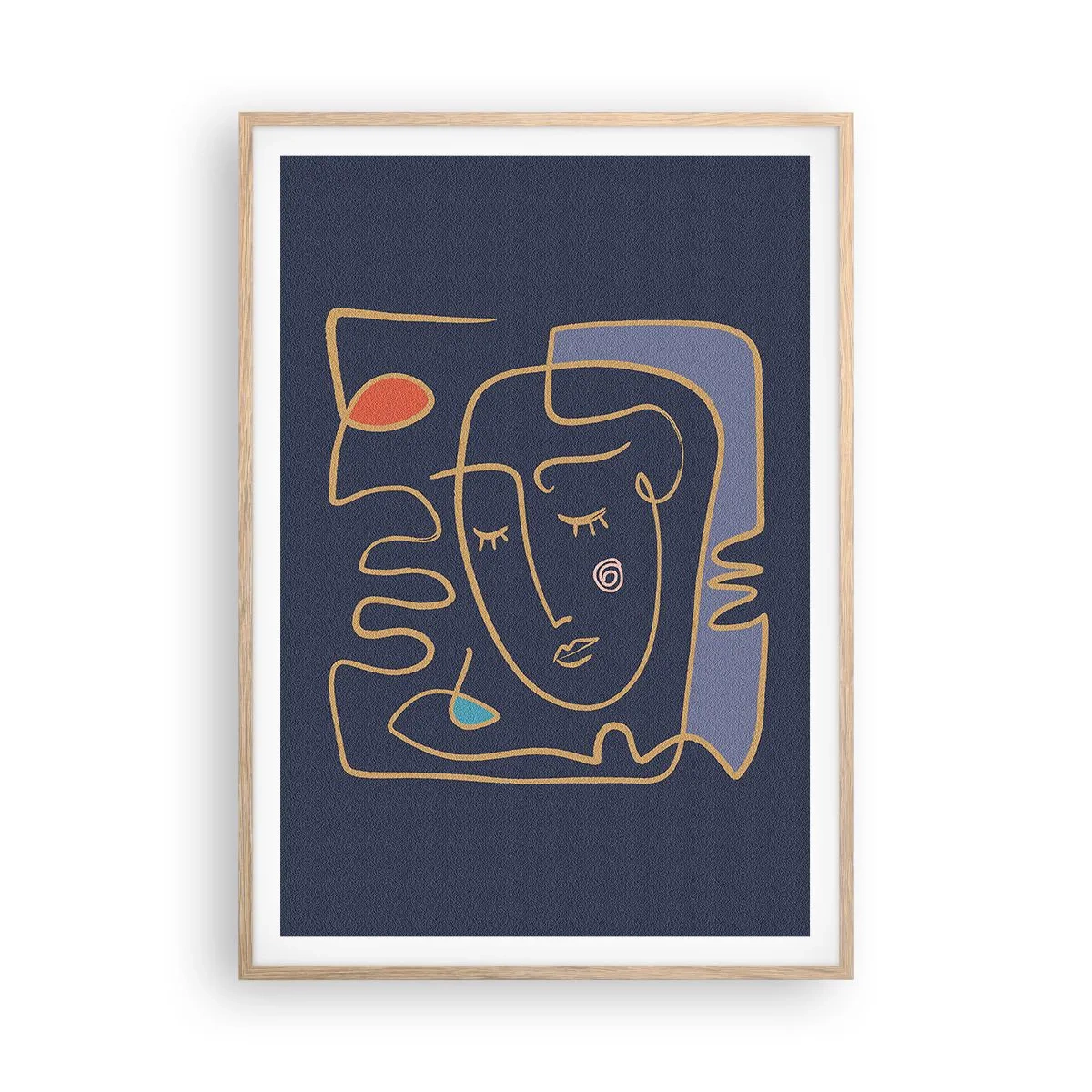 Pôster com moldura de carvalho claro - Nos pensamentos - 70x100 cm