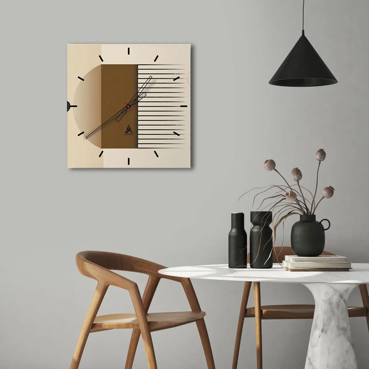 Relógio de parede - Relógio em vidro - Diferentes estados - 40x40 cm