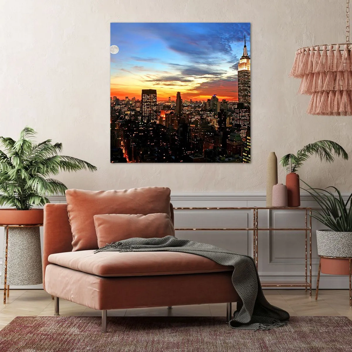 Quadro em tela - Noite Brilhante Americana - 60x60 cm