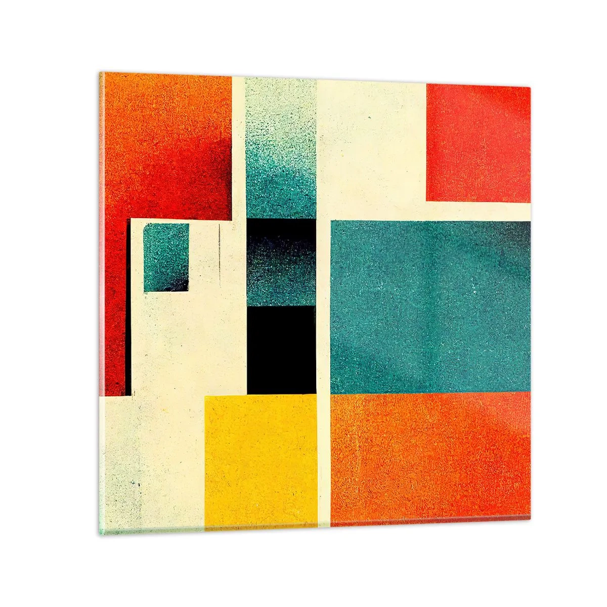 Quadro em vidro - Abstração geométrica – boa energia - 30x30 cm