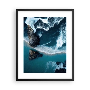 Pôster com moldura preta - Envolto em ondas - 40x50 cm
