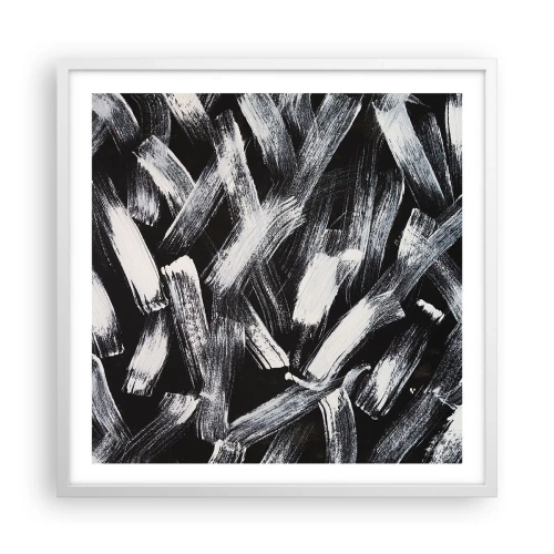 Pôster em moldura branca - Abstração no espírito industrial - 60x60 cm