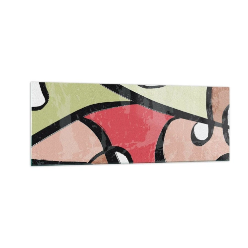 Quadro em vidro - Piruetas entre cores - 140x50 cm