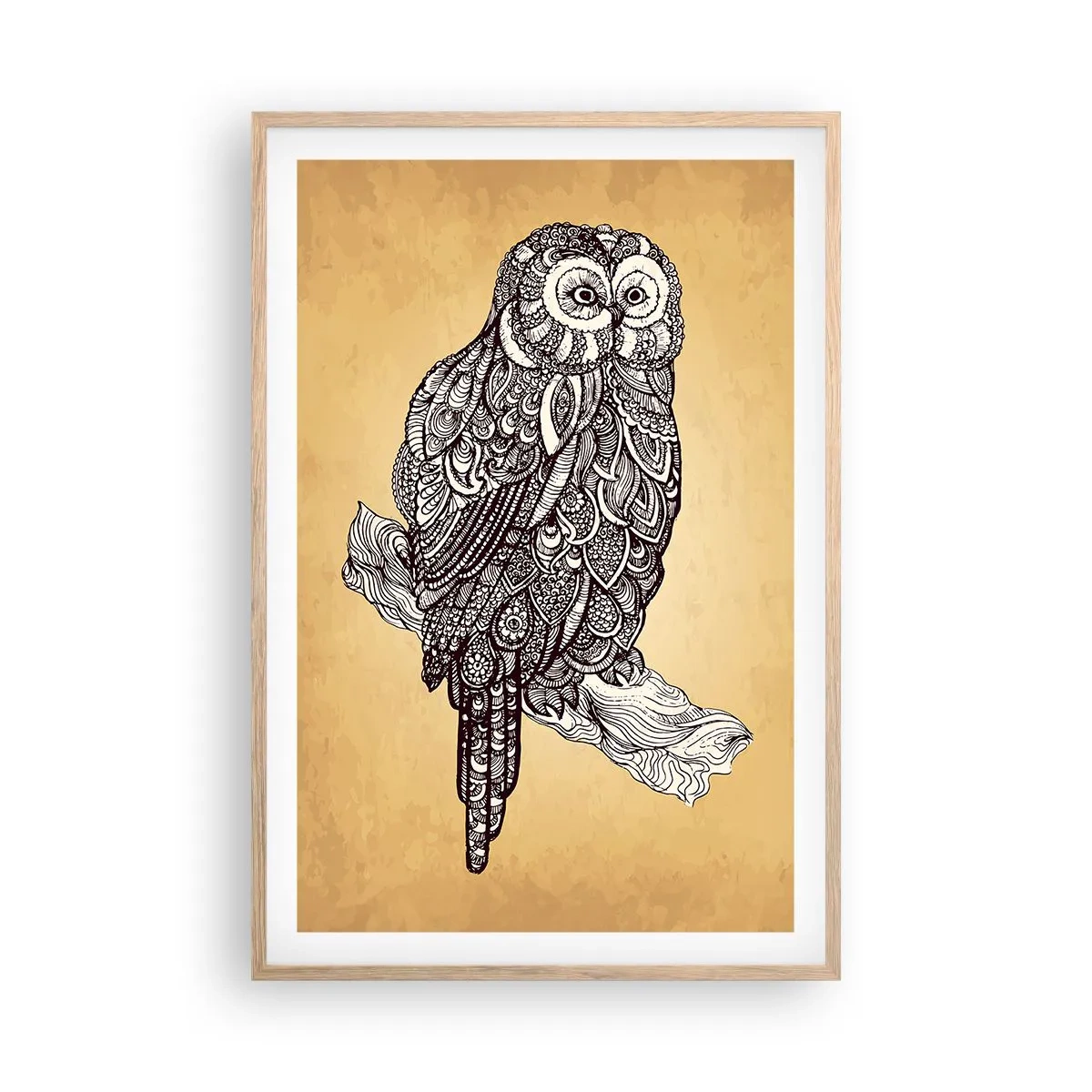 Pôster com moldura de carvalho claro - Ornamentos intrincados de sabedoria - 61x91 cm