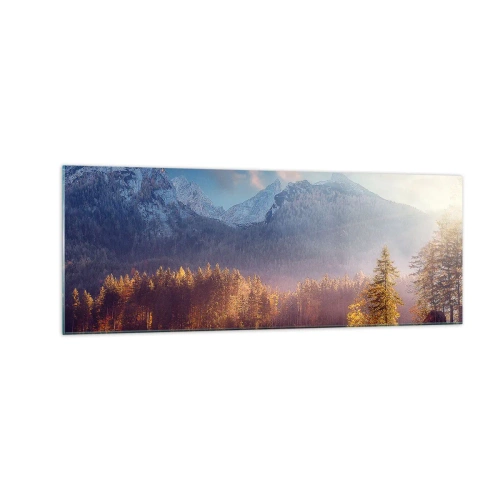 Quadro em vidro - Nas montanhas e vales - 140x50 cm