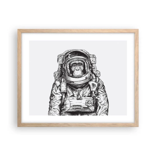 Pôster com moldura de carvalho claro - Evolução alternativa - 50x40 cm