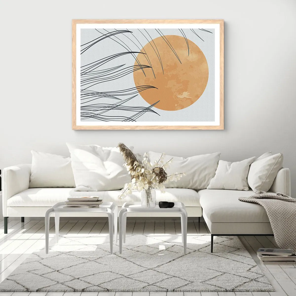 Pôster com moldura de carvalho claro - Sempre em direção ao sol - 91x61 cm