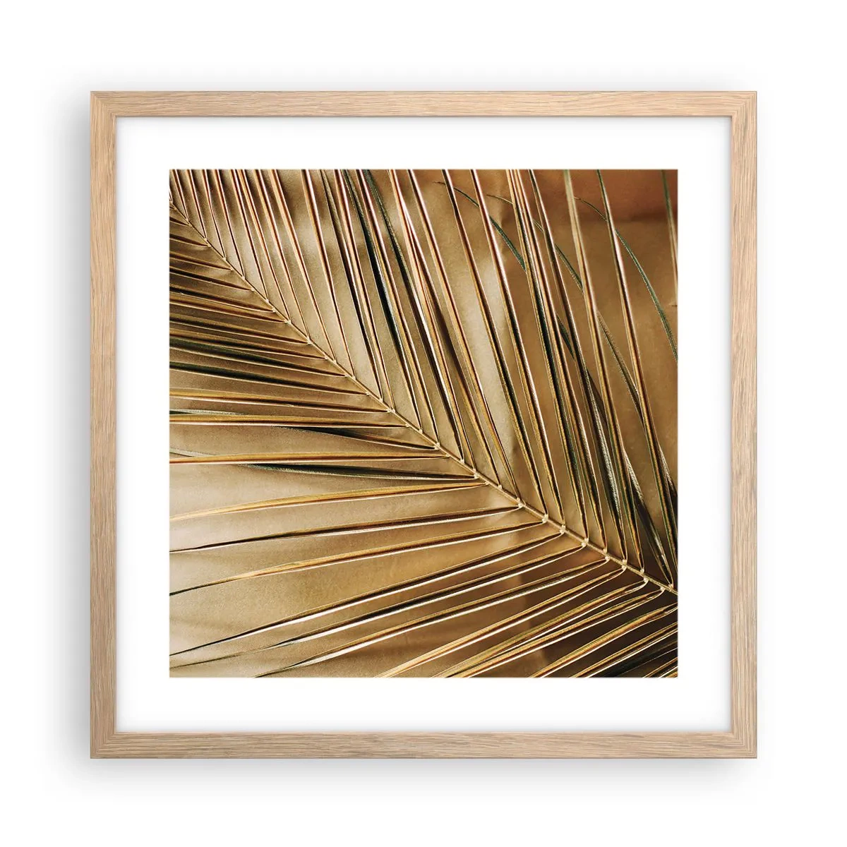 Pôster com moldura de carvalho claro - Colunata natural - 40x40 cm