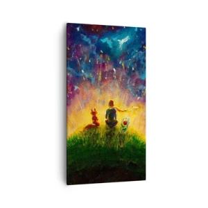 Quadro em tela - Amor e amizade - o mundo inteiro - 55x100 cm