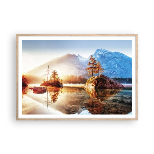 Pôster com moldura de carvalho claro - A natureza sob uma nova luz - 100x70 cm